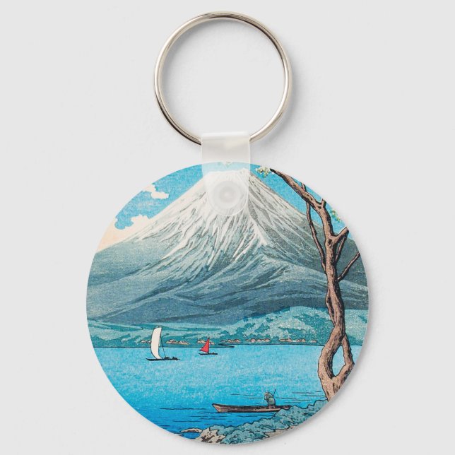 Mount Fuji from Lake Yamanaka by Hiroaki Takahashi Key Ring (Front)