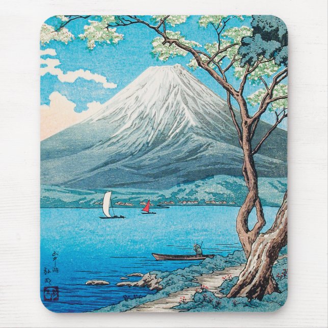 Mount Fuji from Lake Yamanaka by Hiroaki Takahashi Mouse Mat (Front)