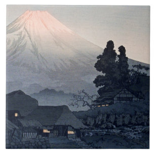 Mount Fuji from Mizukubo, famous painting, Tile