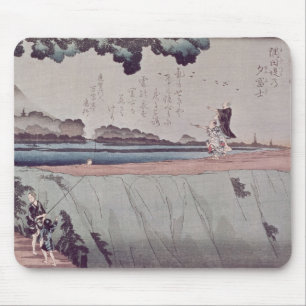 Mount Fuji from the Sumida River embankment Mouse Mat