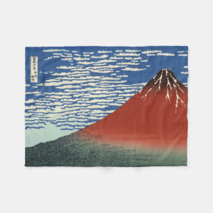 Mount Fuji in Clear Weather (Red Fuji) (Hokusai) Fleece Blanket