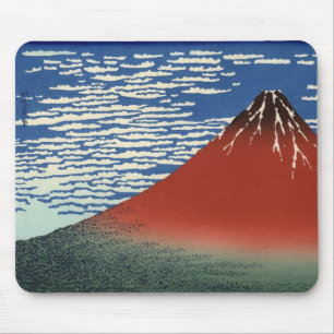 Mount Fuji in Clear Weather (Red Fuji) (Hokusai) Mouse Mat