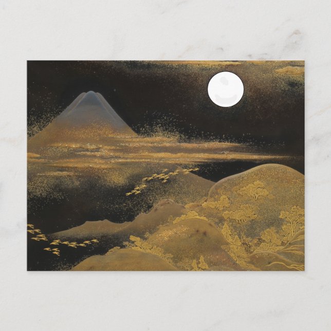 Mount Fuji in Moonlight - Bright Postcard (Front)