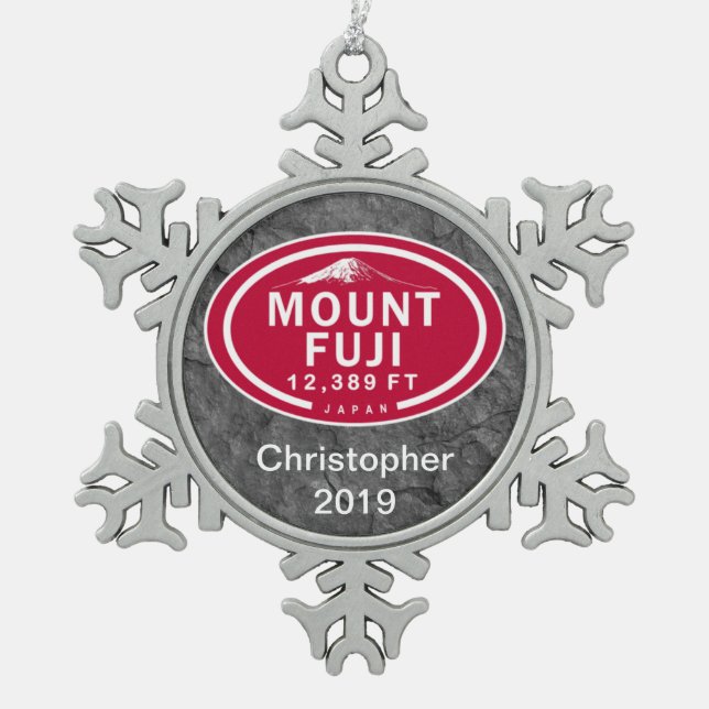 Mount Fuji Japan 12,389 FT Mountain Ornament (Front)