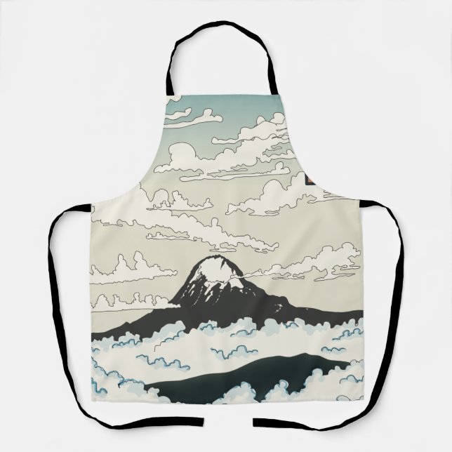 Mount Fuji Japan art block. Apron (Front)