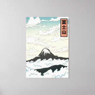 Mount Fuji Japan art block. Canvas Print