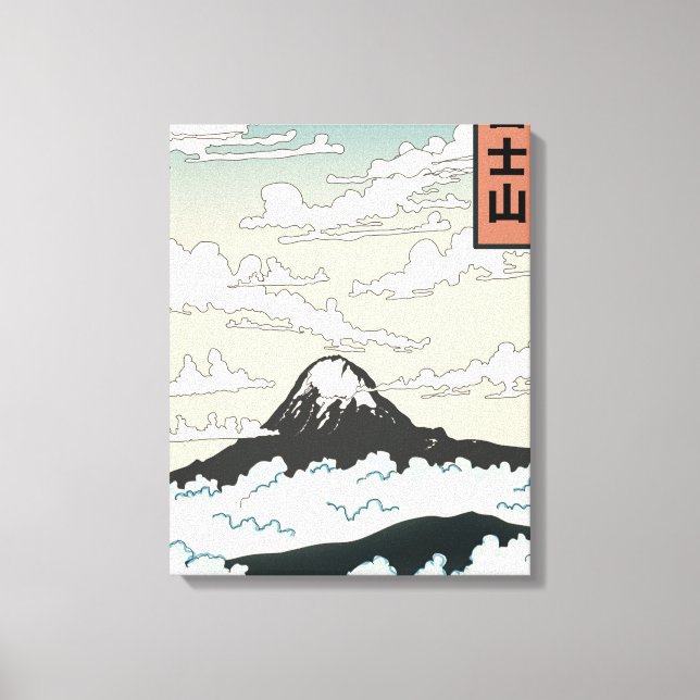 Mount Fuji Japan art block. Canvas Print (Front)
