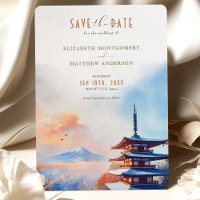 Mount Fuji Japan Chuerito Pagoda Save the Date