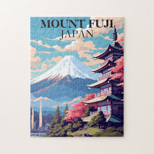 Mount Fuji Japan Jigsaw Puzzle Vintage Travel