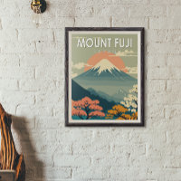 Mount Fuji Japan Travel Art Vintage