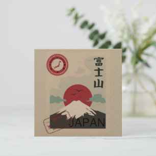 Mount Fuji Japanese Stamp Tokyo Made Japan card