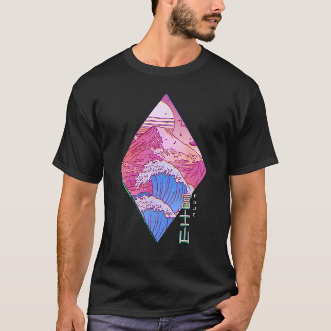 Mount Fuji Japanese Wave Off Kanagawa Japanese Vap T-Shirt (Front)