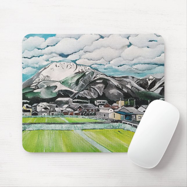 Mount Fuji Painting by Alfred Fox Mouse Mat (With Mouse)
