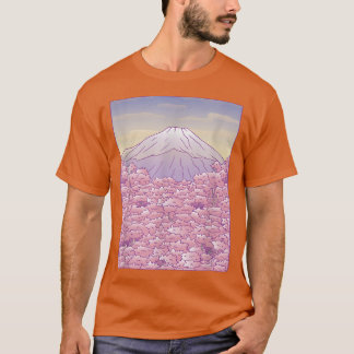 Mount Fuji Pastel Japanese Sakura Cherry Blossoms T-Shirt