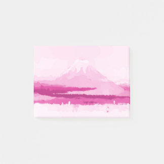 Mount Fuji pink post it, cute watercolor Post-it Notes