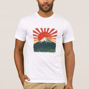 Mount Fuji Retro Japan Tee Vintage Rising Sun