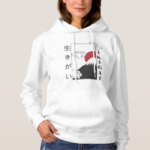 mount fuji retro japanese kanji hoodie
