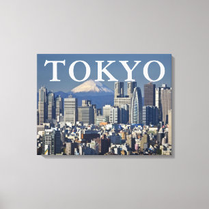 Mount Fuji   Shinjuku District Skyline Tokyo Japan Canvas Print