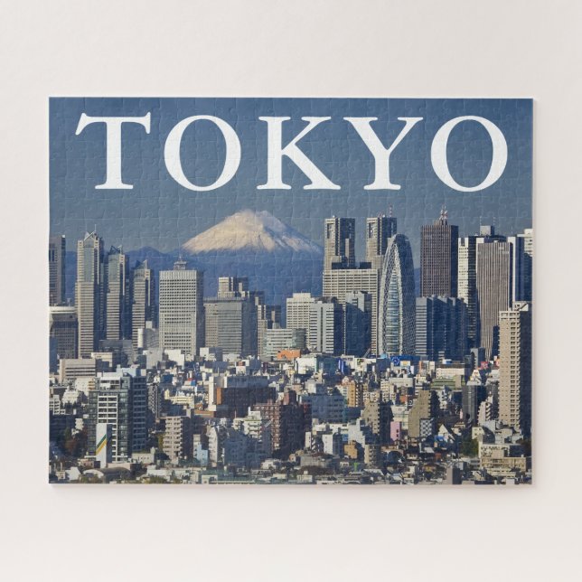 Mount Fuji | Shinjuku District Skyline Tokyo Japan Jigsaw Puzzle (Horizontal)