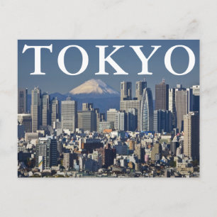 Mount Fuji   Shinjuku District Skyline Tokyo Japan Postcard