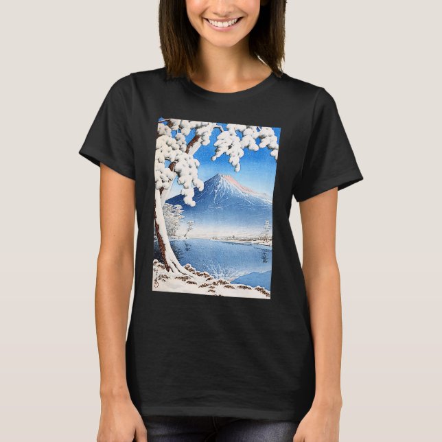 Mount Fuji Snow Winter landscape Japan Japanese Ka T-Shirt (Front)
