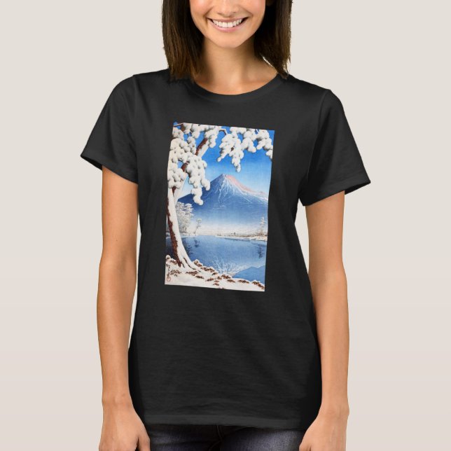 Mount Fuji Snow Winter landscape Japan Japanese Ka T-Shirt (Front)