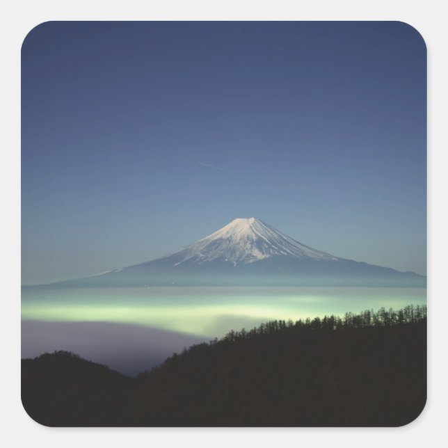 Mount Fuji Square Sticker (Front)