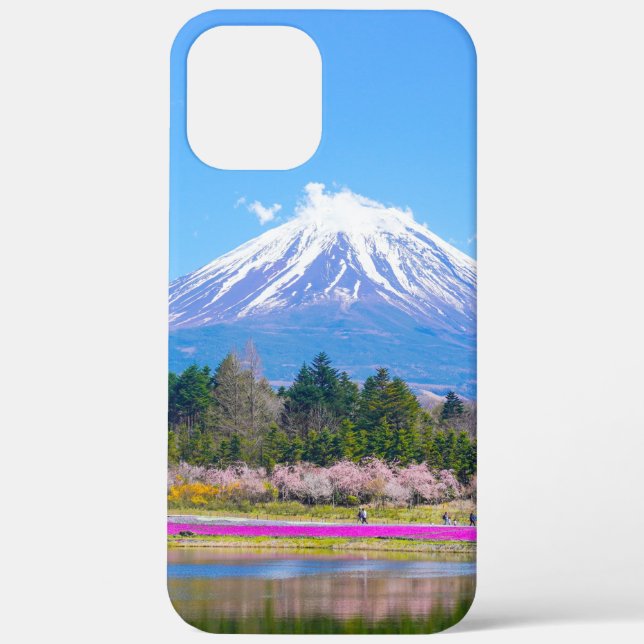 Mount Fuji Trees and Flowers Case-Mate iPhone Case (Back)