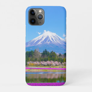 Mount Fuji Trees and Flowers iPhone 11 Pro Case