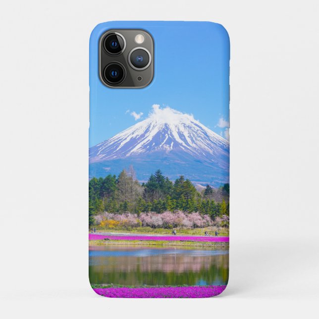 Mount Fuji Trees and Flowers Case-Mate iPhone Case (Back)