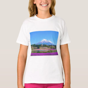 Mount Fuji Trees and Flowers T-Shirt