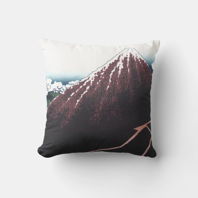 Mount Fuji Ukiyo-e by Hokusai, Japanese Cushion (Front)