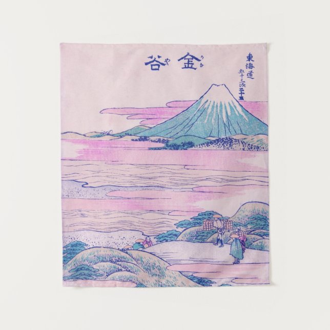 Mount Fuji Ukiyo-e Japanese Vintage Art Tapestry (Front)
