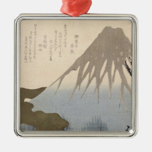 Mount Fuji Under the Snow Metal Tree Decoration