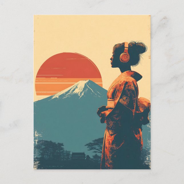Mount Fuji vintage Postcard (Front)