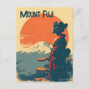 Mount Fuji vintage Postcard