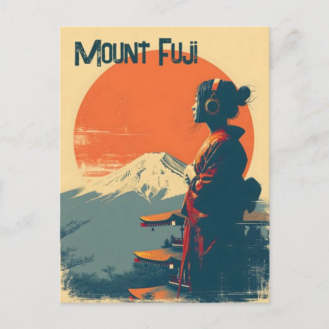 Mount Fuji vintage Postcard (Front)