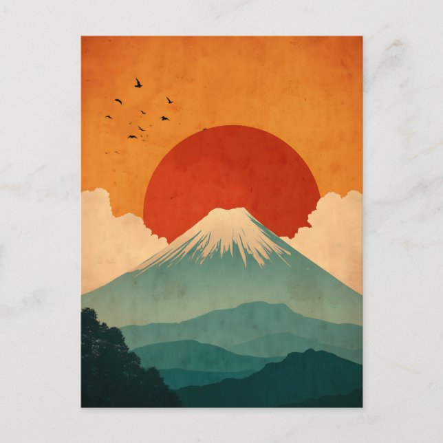 Mount Fuji vintage Postcard (Front)
