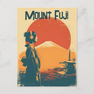 Mount Fuji vintage Postcard