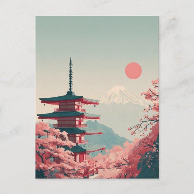 Mount Fuji vintage Postcard (Front)
