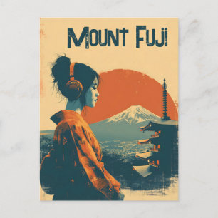 Mount Fuji vintage Postcard