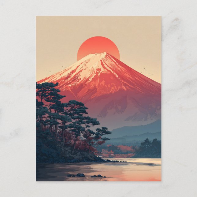 Mount Fuji vintage Postcard (Front)