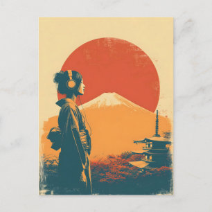 Mount Fuji vintage Postcard