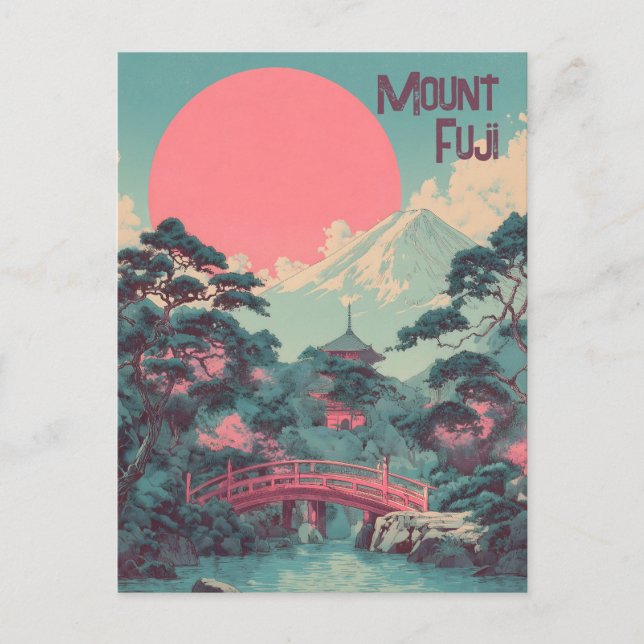 Mount Fuji vintage Postcard (Front)
