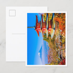 Mount Fuji with Chureito Pagoda in Japan Postcard