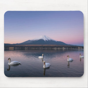 Mount Fuji Yamanaka Lake with Swans Mouse Mat