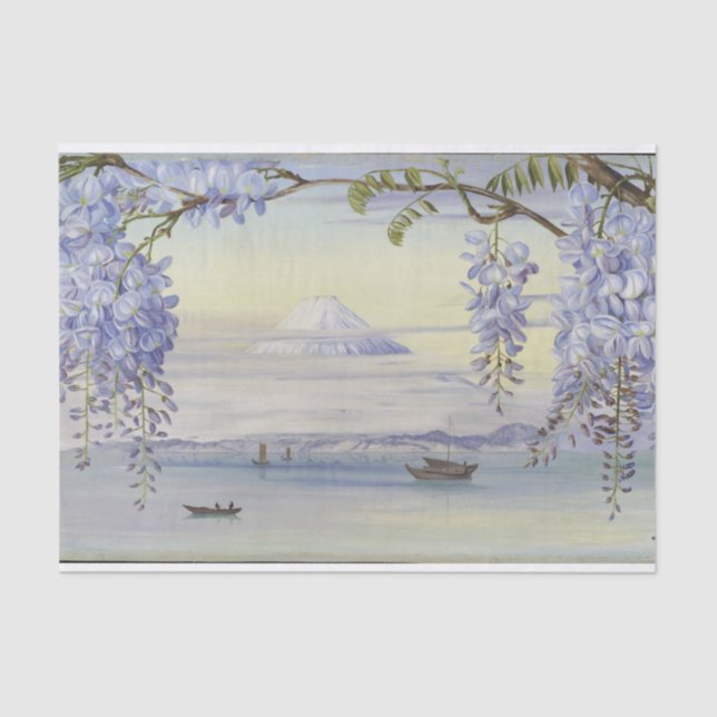 Mount Fujiyama Japan Wysteria by Marianne North Tissue Paper (Front)