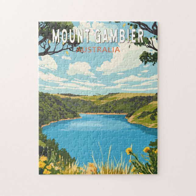 Mount Gambier Australia Travel Art Vintage Jigsaw Puzzle (Vertical)