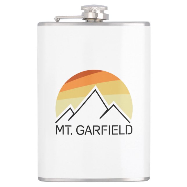 Mount Garfield New Hampshire Retro Hip Flask (Front)