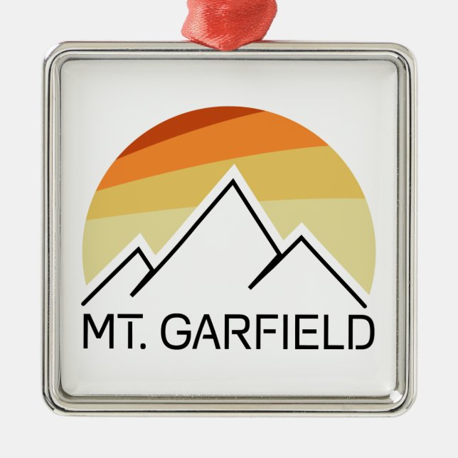 Mount Garfield New Hampshire Retro Metal Tree Decoration (Front)